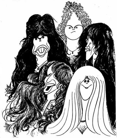 Membros caricaturizados do grupo Aerosmith.