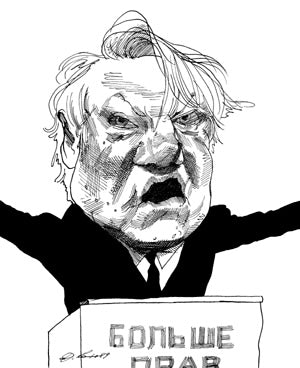 Caricatura do antigo presidente da Rússia.
