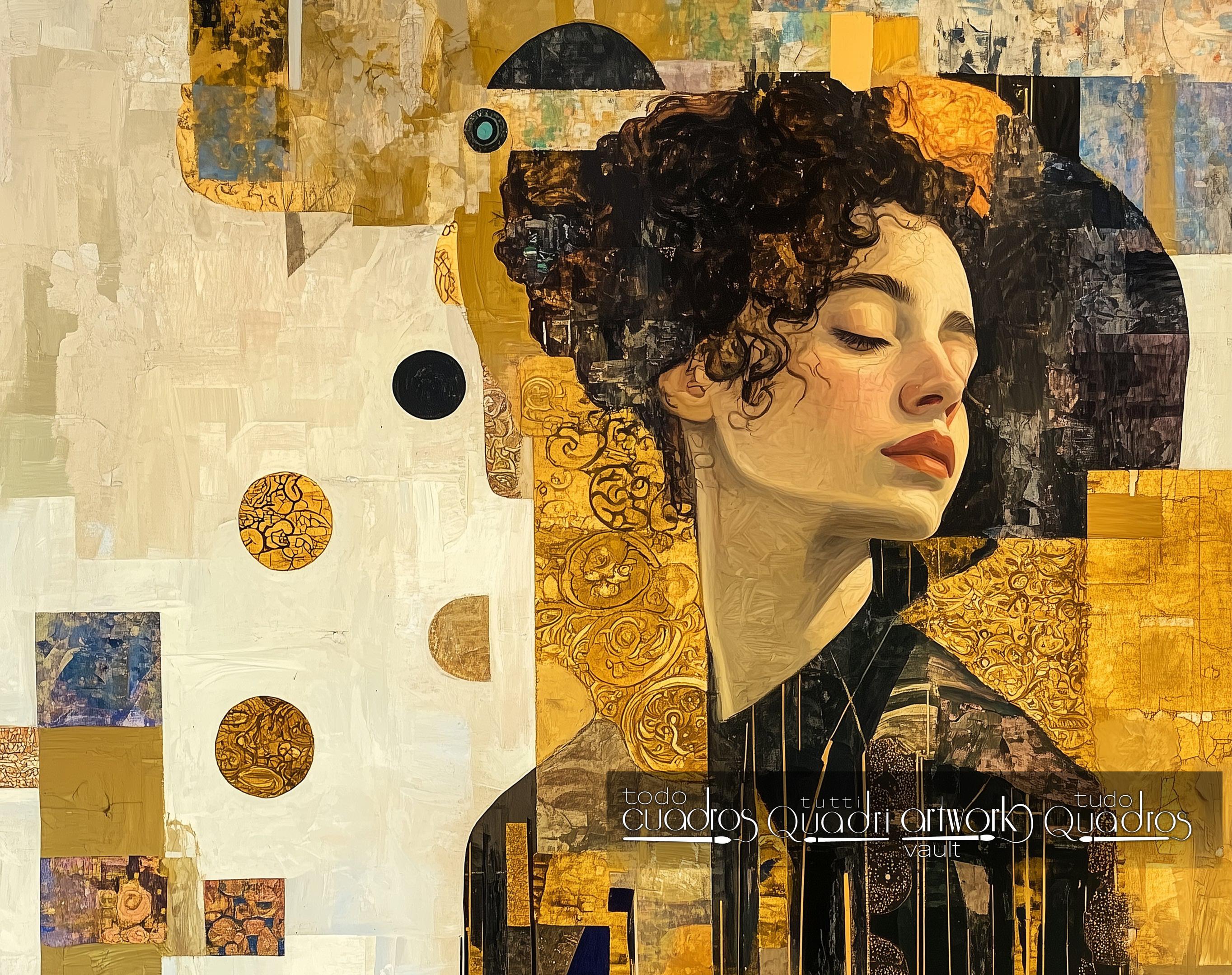 Retrato em ouro, estilo Klimt  