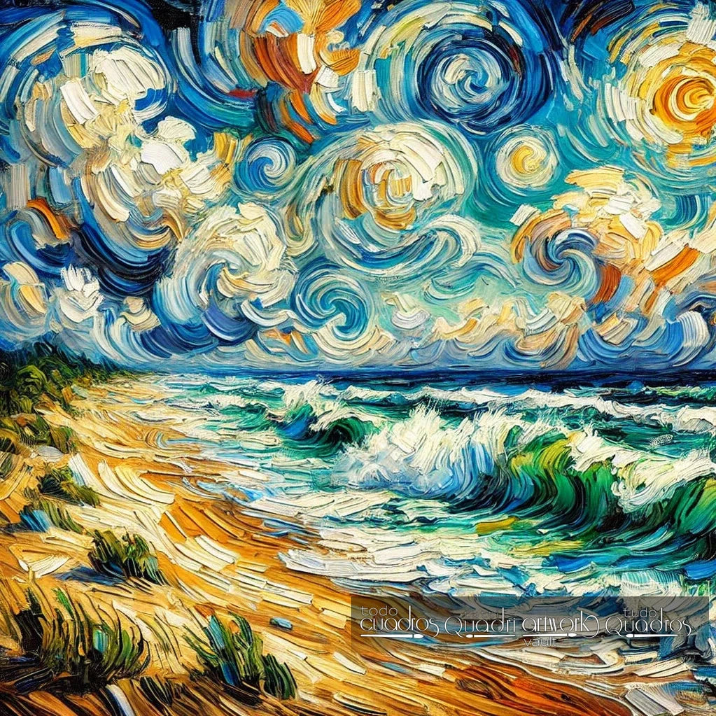 Praia de Arles, estilo Van Gogh