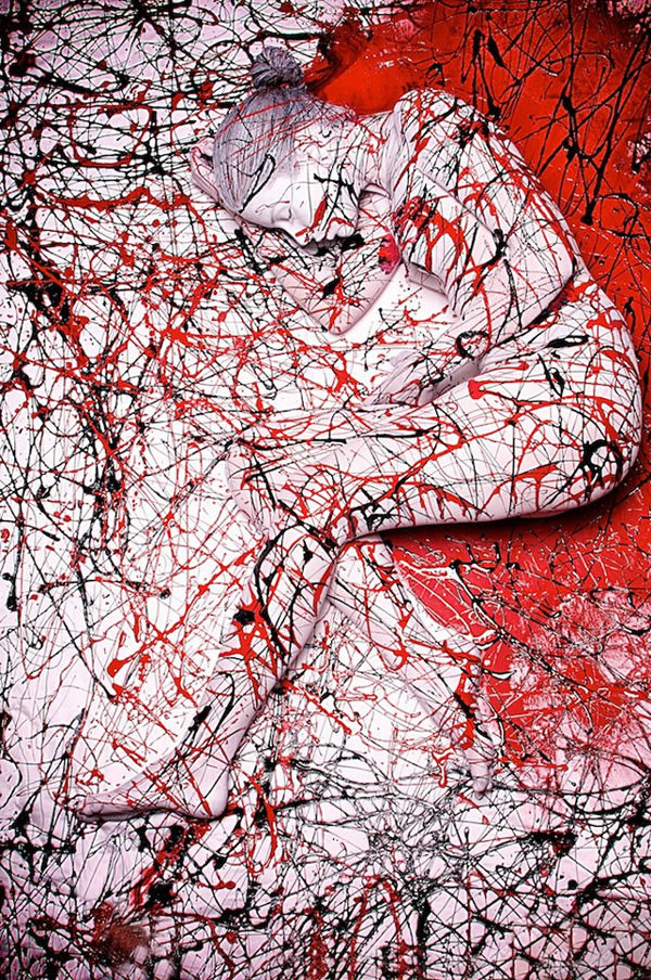 Pintura ao estilo Pollock.