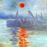Sol refletido no mar, pintado a óleo.