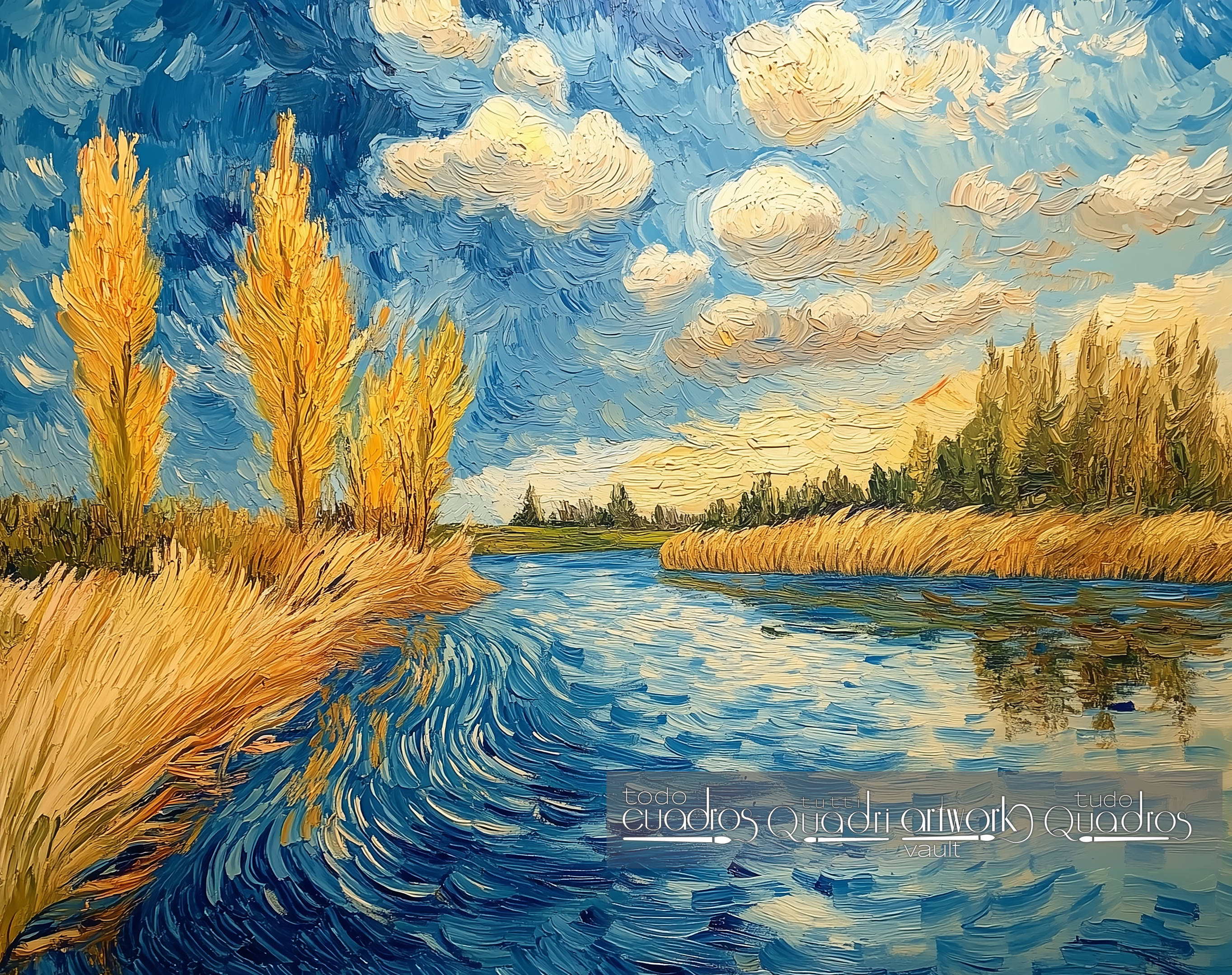 Paisagem Fluvial, estilo Van Gogh