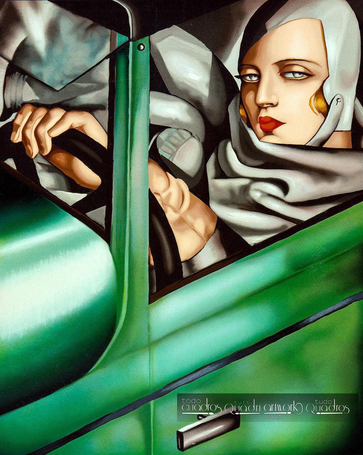 Autorretrato de Tamara em um Bugatti Verde, Lempicka