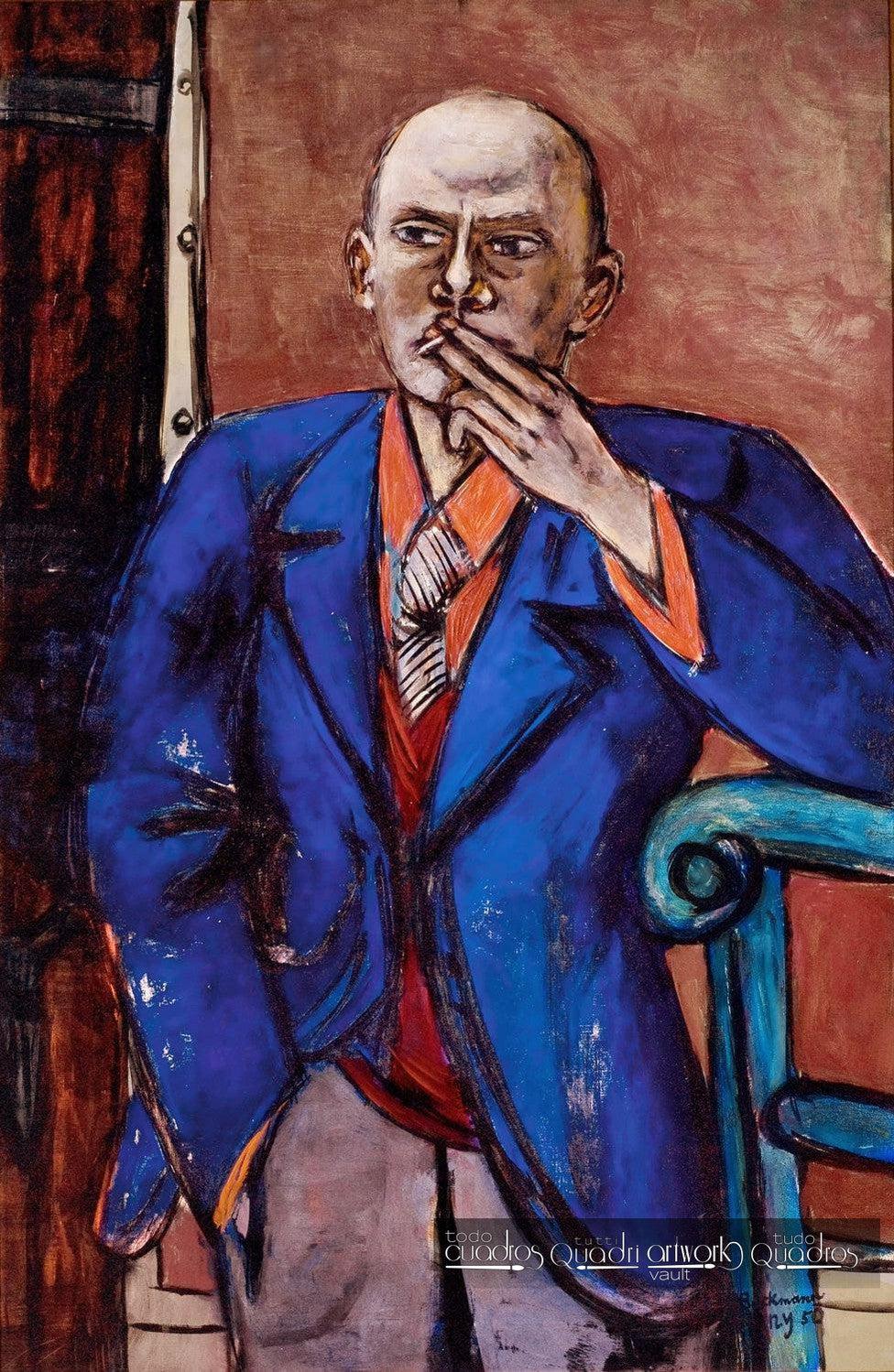 Auto-retrato com casaco azul, Max Beckmann