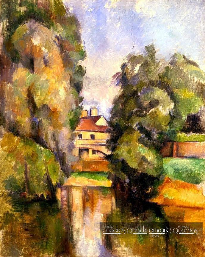 Casa de campo com rio, Cézanne
