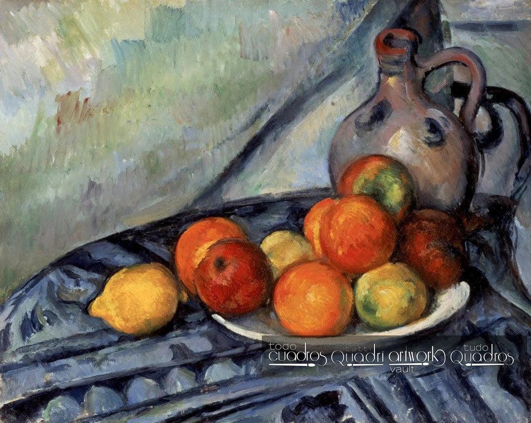 Fruta e jarro em uma mesa, Cézanne