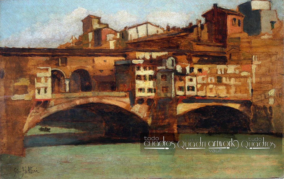 A Ponte Vecchio em Florença, <span class="nobr">G. Fattori</span>