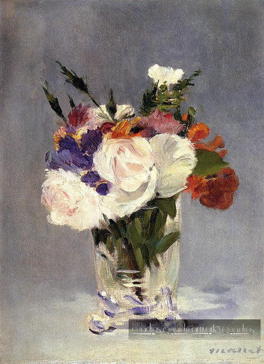 Flores em vaso de cristal, Manet