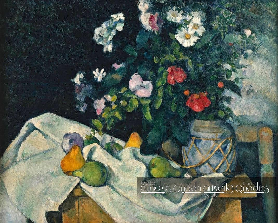 Natureza morta com flores e frutas, Cézanne