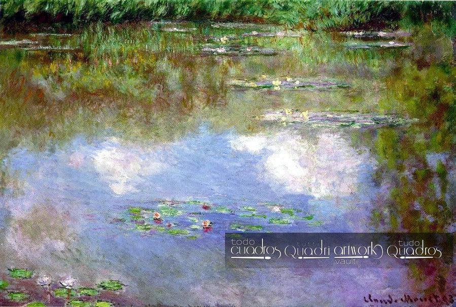 Nenúfares, paisagem aquática, as nuvens, Monet